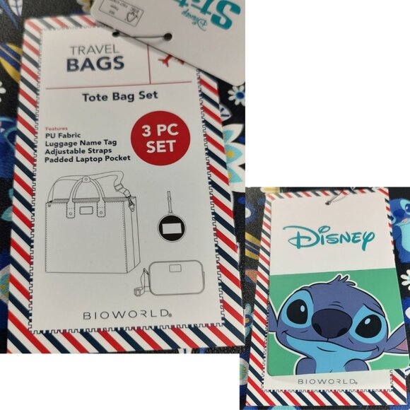 Disney Stitch Travel Bag Set, 3pc., Tote, Crossbody and Name Tag. - Picture 11 of 14